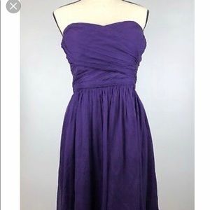 J. Crew Purple Arabella Dress in Silk Chiffon